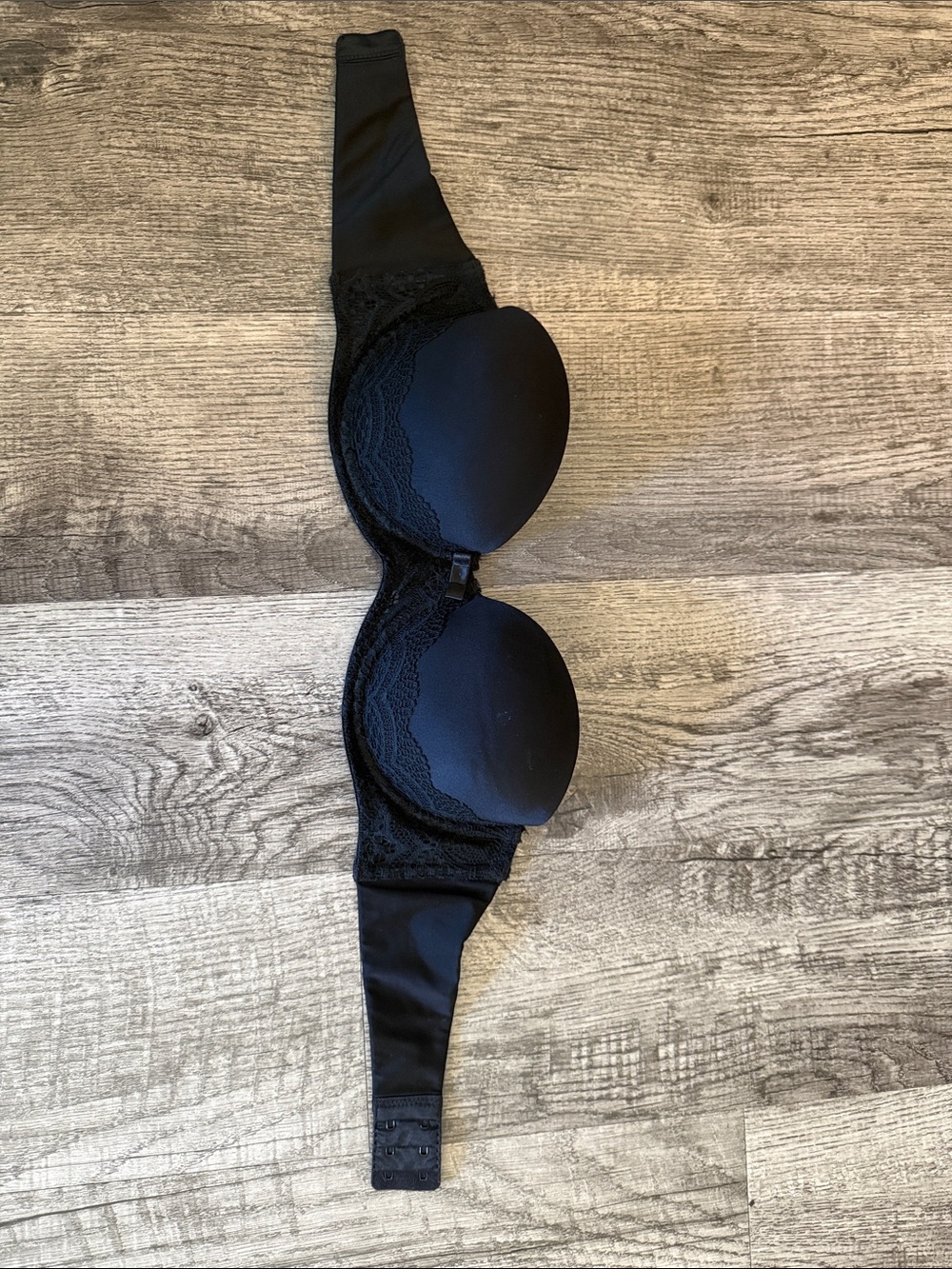 Auden Black Strapless Lace Push-Up Bra